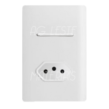 Conjunto Interruptor Paralelo + Tomada 10A 4x2 - Novara Branco Total